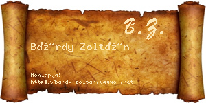 Bárdy Zoltán névjegykártya